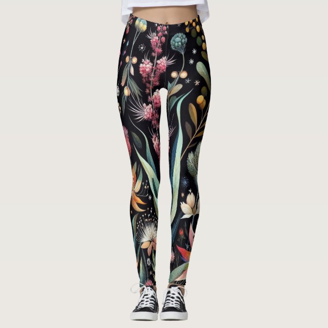 Flora Fauna Leggings de Moda (Frente)