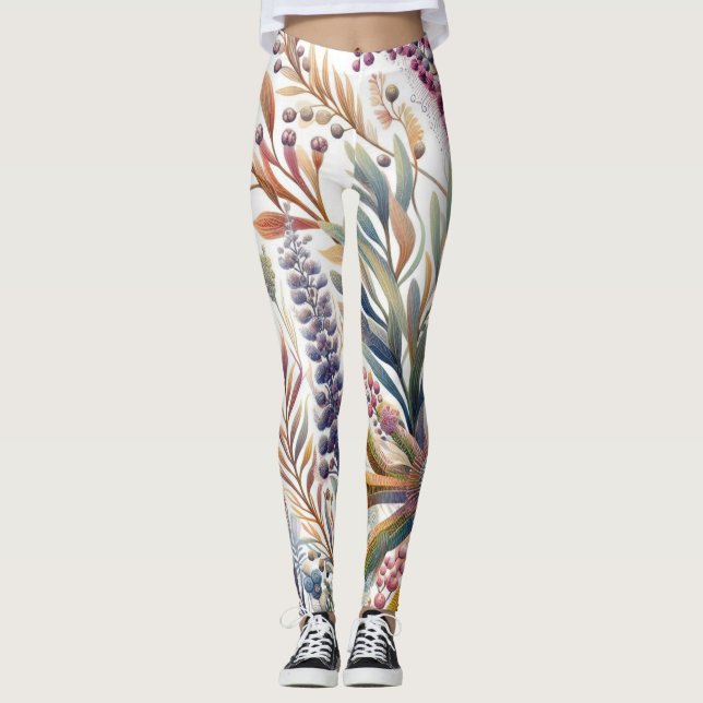 Flora Fauna Leggings de Moda (Frente)