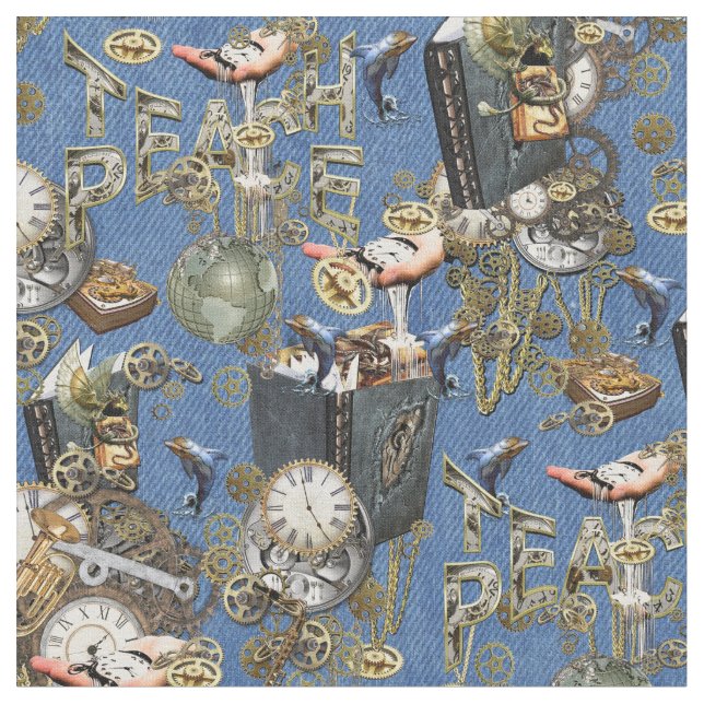 Flora Tropical Paraíso no Tecido Sunset (Detalhe)