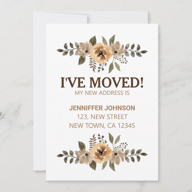 Flora Watercolor que movi o cartão de lançamento (Frente)