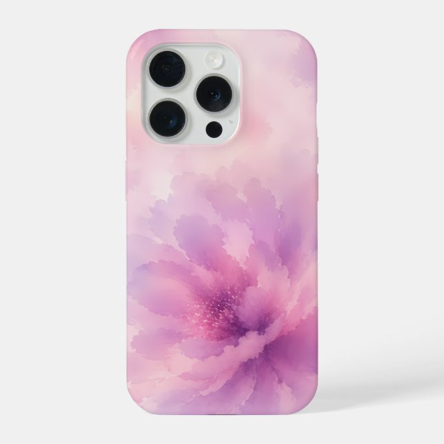 Floração Abstrata de Lavanda Rosa em Aquarela (Verso)