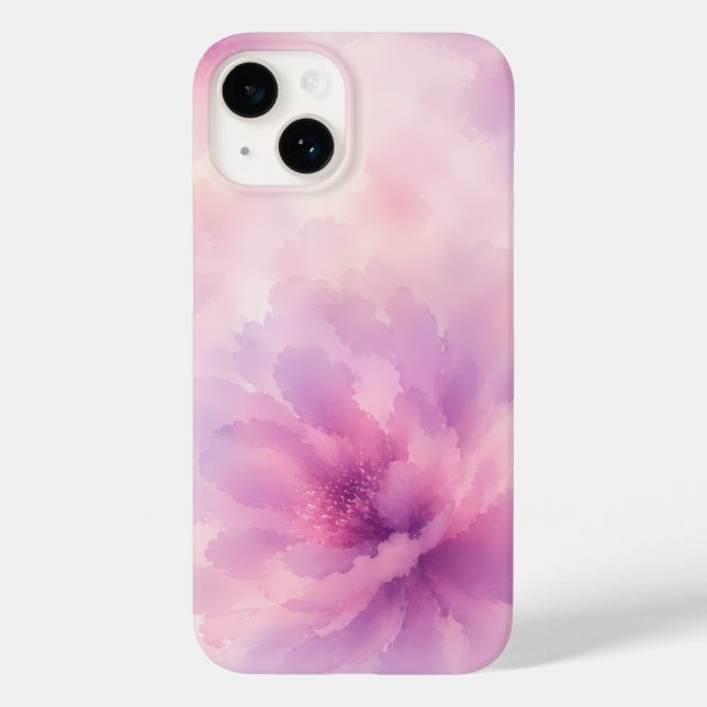 Floração Abstrata de Lavanda Rosa em Aquarela (Verso)