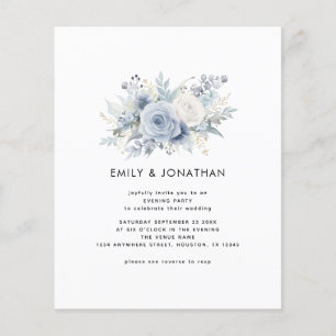 Florais Azuis do Orçamento Festa de Casamento QR