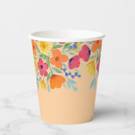 Florais de Aquarela em Pêssego