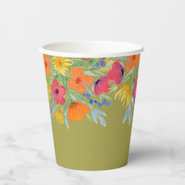 Florais de Aquarela em Verde