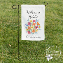 Florais de Aquarela Personalizados "Bem-vindo à No