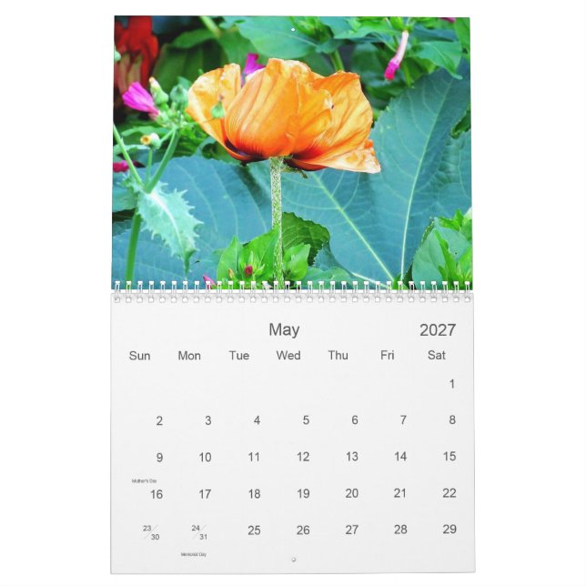 Florais do Jardim Inglês 2024 Calendário (Maio 2027)