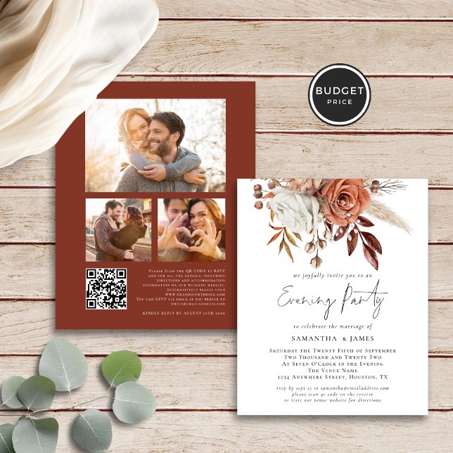 Florais do Orçamento 3 Fotos do Partido da Noite d (Front and back view)