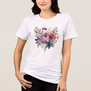 Florais Femininos em Aquarela Rosa e Roxo