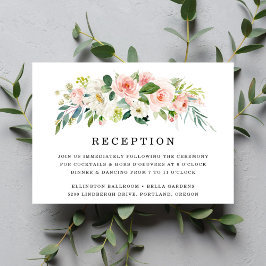 Florais Rosados | Cartão de Recepção de Casamento