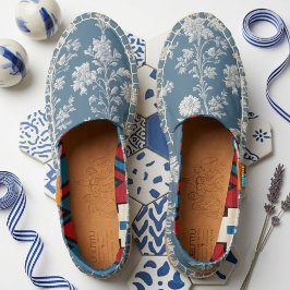 Florais Rústicos Country em Azul Herança Toile Fra