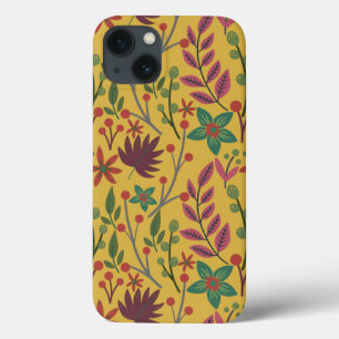 Florais, sem costura, flores amarelas