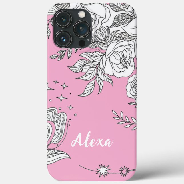 Florais simples femininos elegantes modernos (Verso)