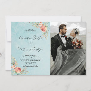 Florais sobre o tema verde Convites para Casamento