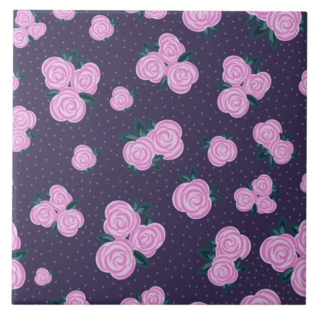 Florais vintage roxo escuro (Frente)