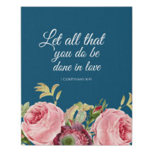 Floral 1 Corintianos 16: 14 Canvas