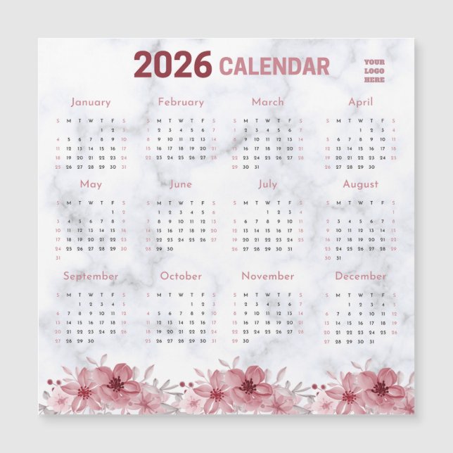 Floral 2026 Purple Flower Design with Custom Logo (Frente)