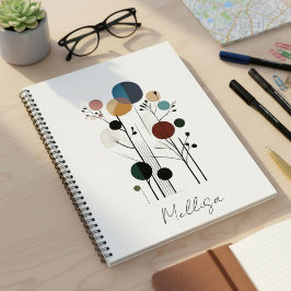 Floral abstract geometrical pattern notebook