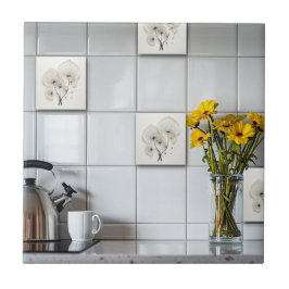 Floral abstrato Preto E Branco