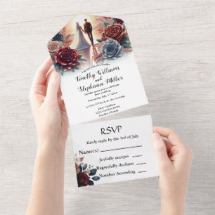 Floral All in One Convite de casamento