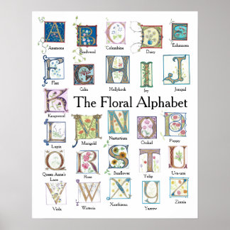 Floral Alphabet Poster