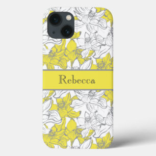 Floral Amarelo e Cinza Monogramado