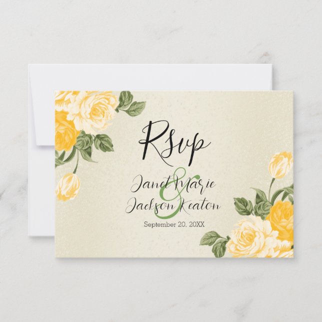 Floral Amarelo Ouro bonito - RSVP (Frente)