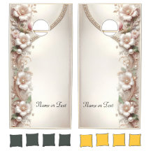 Floral and Pearl Embellishments Cornhole Set