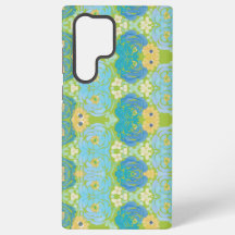 Floral Aquarela Azul e Amarelo