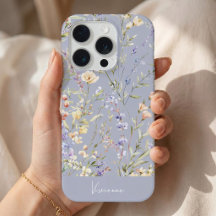 Floral Aquarela Azul Empoeirado 