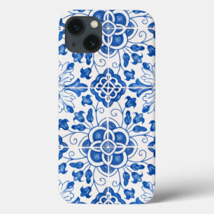 Floral Azul Azulejo-Mediterrâneo Português