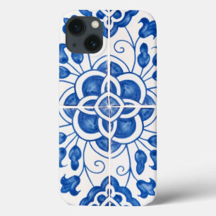 Floral Azul Azulejo-Mediterrâneo Português