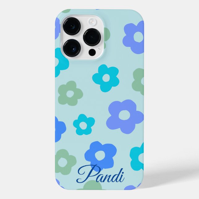 floral azul personalizado (Verso)