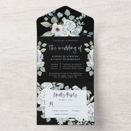 Floral azul preto e poeirento | Casamento por Aqua