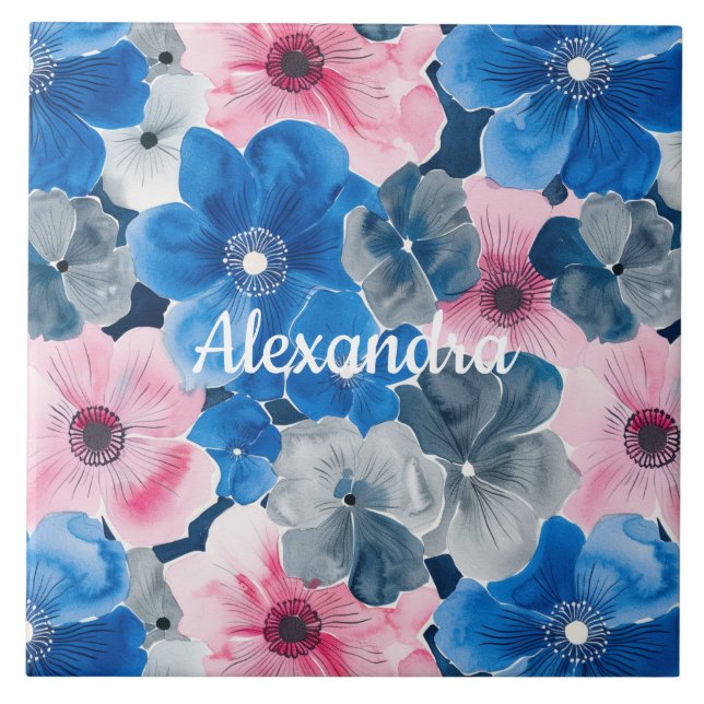 Floral Azul-Rosa-Chic (Frente)