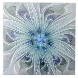 Floral Beauty Abstrato Modern Blue Pastel Flower