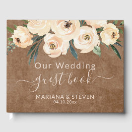 Floral Beige sobre o Livro de Convidados do Casame