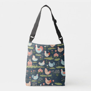 Floral Bliss Chickens Tote Bag