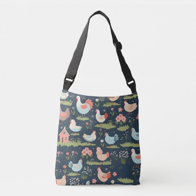 Floral Bliss Chickens Tote Bag (Frente)