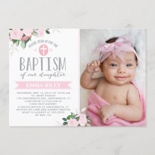 Floral Blooms   Convite Baptism