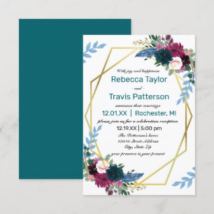 Floral Blooms Mod Azul Teal -3x5 Anúncio de Casame