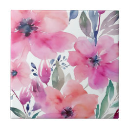 Floral Blossoms | Watercolor Pink Flowers Painted
