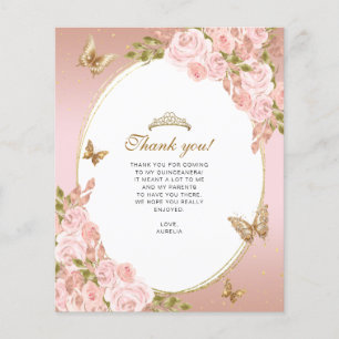 Floral Blush Borboleta Rosa Quinceanera Foto