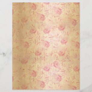 Floral Blush Rosa Rosas Rosa Damask Dourado Shimme