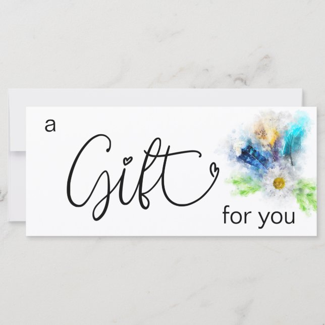 *~* Floral Boho Watercolor Crysta Feather Heart (Frente)