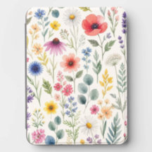 Floral Botânico de Prado de Aquarela de Flor Silve