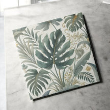 Floral Botânico Verde Tropical Elegante
