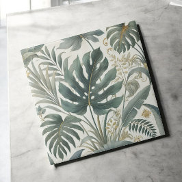 Floral Botânico Verde Tropical Elegante