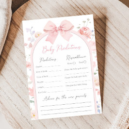 Floral Bow Baby in Bloom Shower Predictions Game
