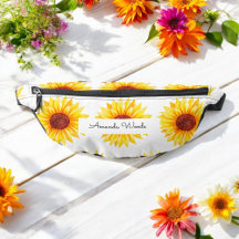 Floral Branco Amarelo Sunflower